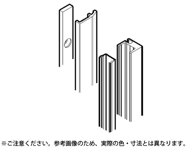 22148 ハワプロリノ プラス80 壁付仕様オプション 一覧 エンドプロファイル(2500mm) 【スガツネ工業】