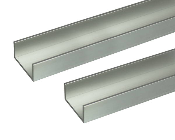 ｱﾙﾐﾁｬﾝﾈﾙ 2m 2.5×50×25粍 ｼﾙﾊﾞｰ 2本組【安田(株)・アシ発条】