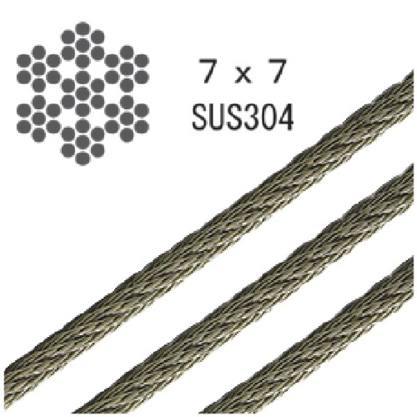 50-501 SUS7x7ワイヤー200m巻 φ0.81mm【大里】|暮らしの百貨店