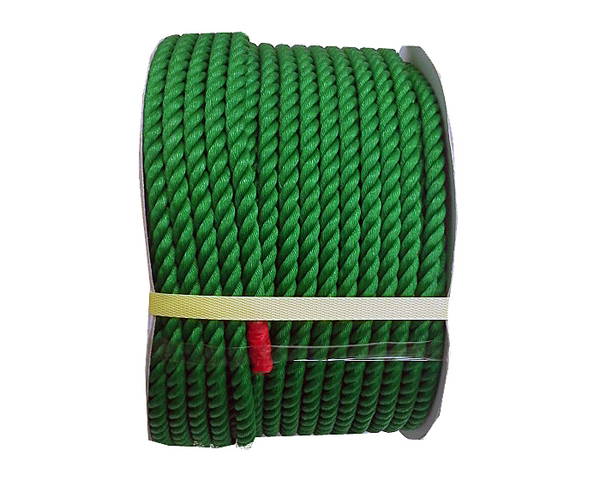 ＰＥ荷縄 １２粍 緑 １００Ｍ 膜鳴楽器巻【まつうら製作】