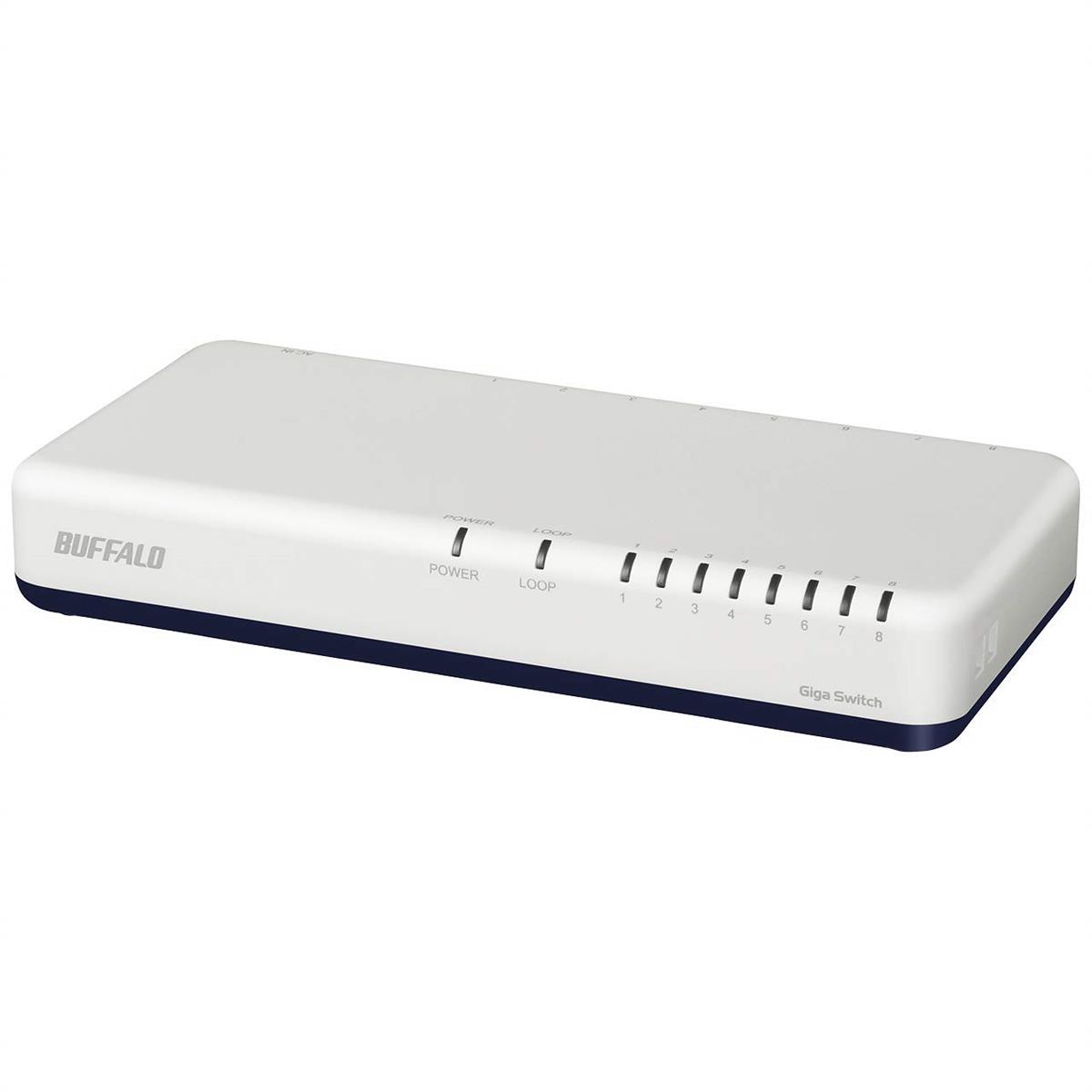 バッファロー BUFFALO Giga対応 プラスチック筐体 電源内蔵 8ポート LSW6-GT-8NP/WH ホワイト スイッチングハブ マグネット 壁掛け設置対応 4,353円