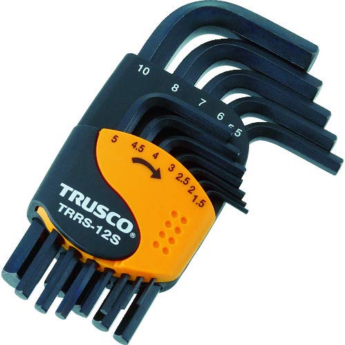 TRUSCO(トラスコ) 六角棒レンチセット ショートタイプ 12本組 TRRS-12S × 5S 【ケース販売】