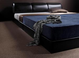 モダンデザインフロアベッド プレミアムポケットコイルマットレス付き セミダブル|くらしの間