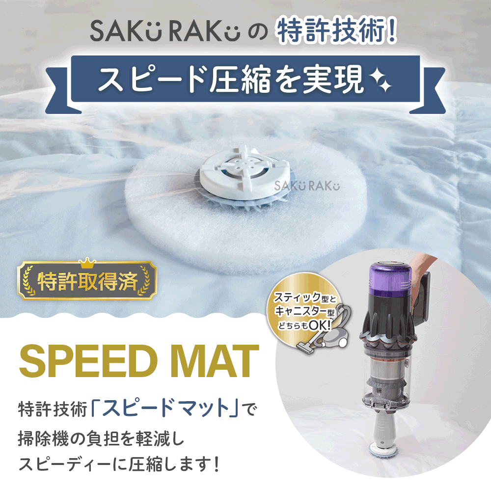 sakuraku pshhto BOX 布団用の使用イメージ