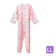 介護つなぎ服(前開き)(ＬL) 入院準備 介護 介護用品 パジャマ 衣料 介護服 つなぎ 病院 着替え 寝巻き