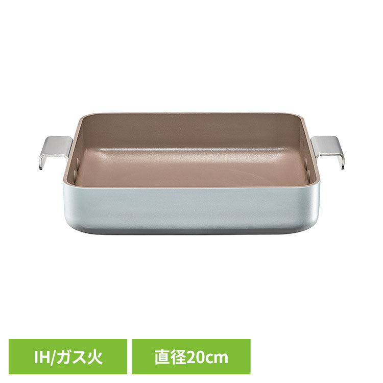 フライパン 両手フライパン プレーティングパン プレーティング 四角パン 22cm CFP10300004 フライパン 鍋 韓国 韓国キッチンウェア 可愛い 時短 ワンプレート タイパ 取っ手付き 韓国鍋 TTS 【B】
