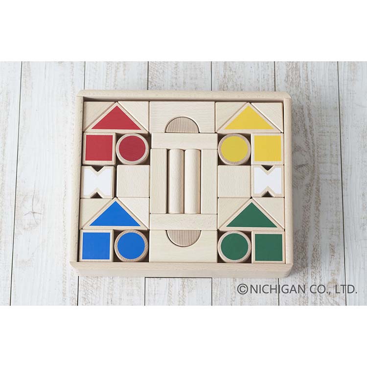 いろかたちつみき U22 木のおもちゃ 知育玩具 木製玩具 ギフト 天然木 NICHIGAN 1.5才～ ニチガン 【B】