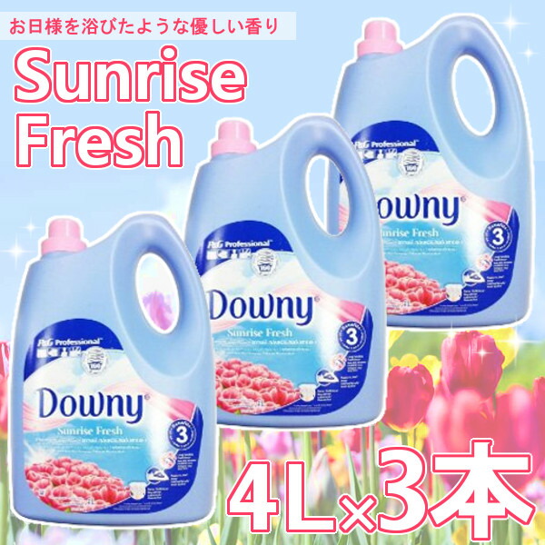 楽天市場 3本セット 柔軟剤 ダウニー アジアンダウニー 4l サンライズフレッシュ送料無料 Downy 大容量 濃縮 濃縮タイプ 本体 特大 洗濯 ボトル ランドリー 液体 輸入柔軟剤 液体柔軟剤 洗濯柔軟剤 洗濯用 洗濯用品 輸入 アジア D 暮らし健康ネット館