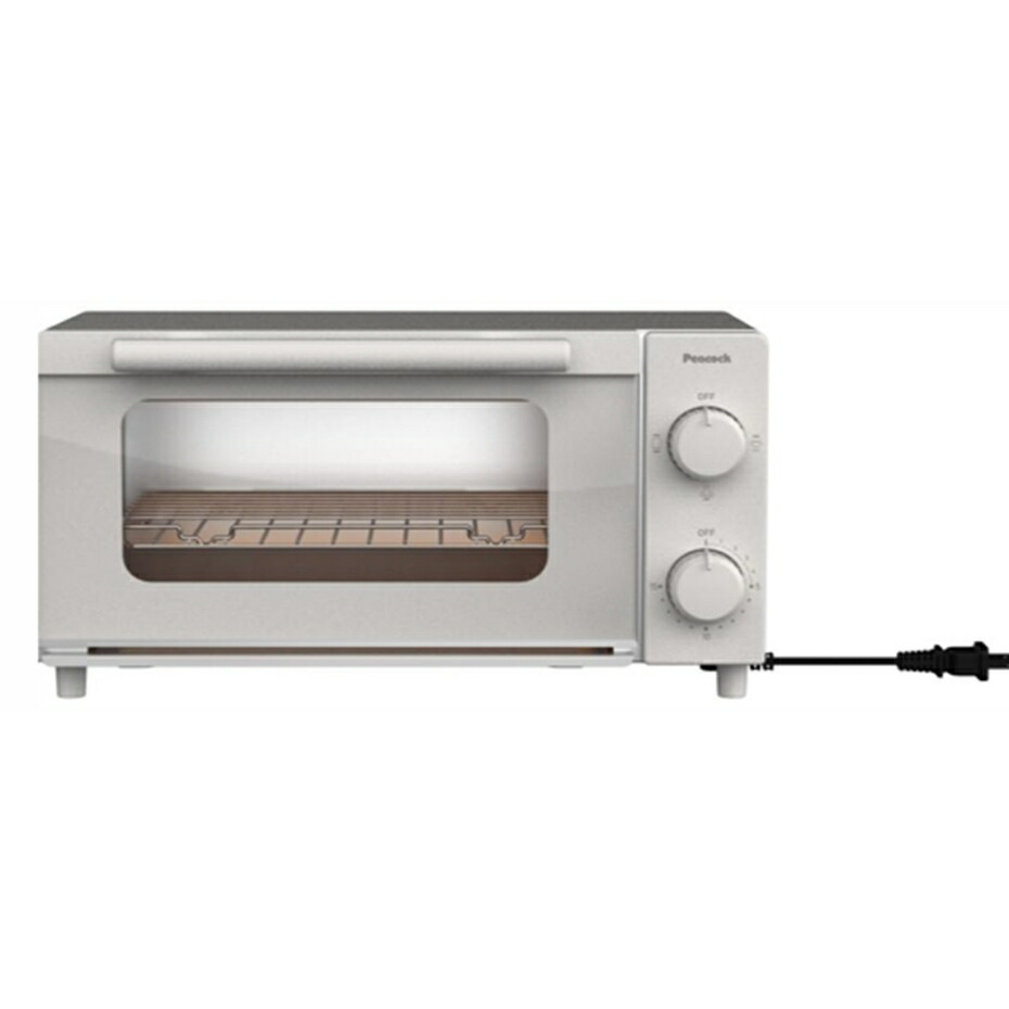 ピーコック オーブントースター WFT-10 ホワイトグレー 焼き加減調節網付き