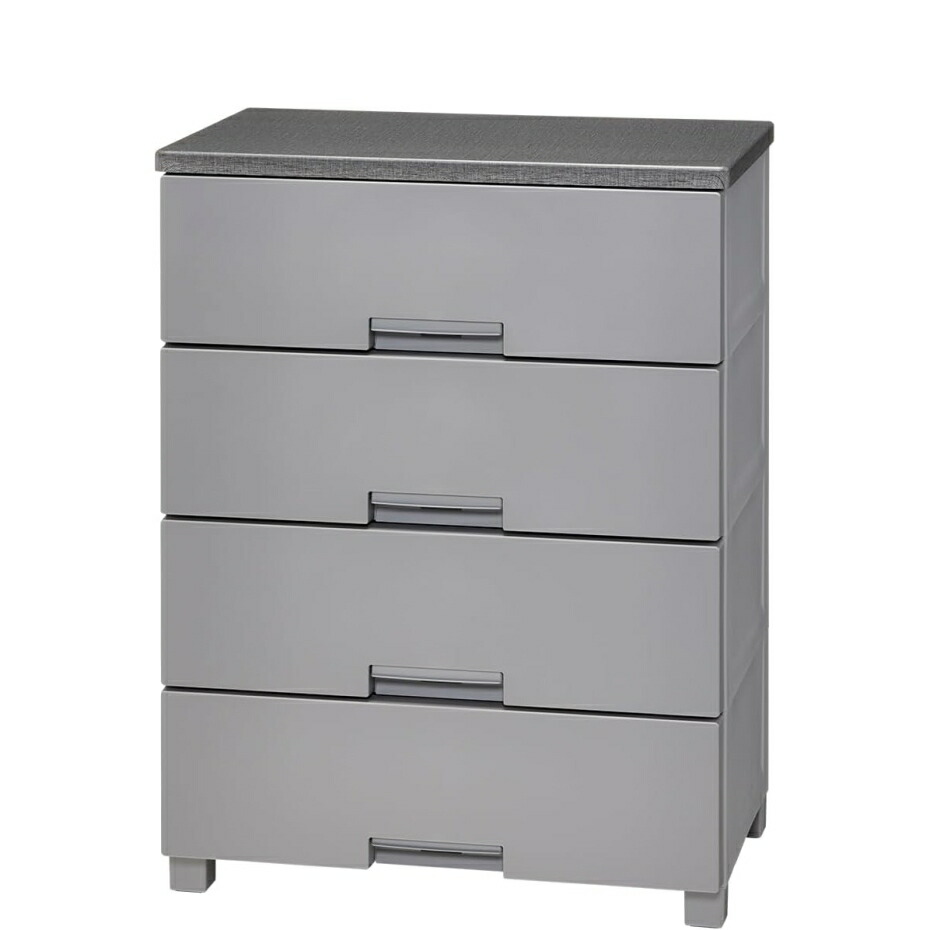 天馬 フィッツチェスト 6504 完成品チェスト 4段 グレー 【幅65×奥行41×高さ85cm】|くらし弐番館