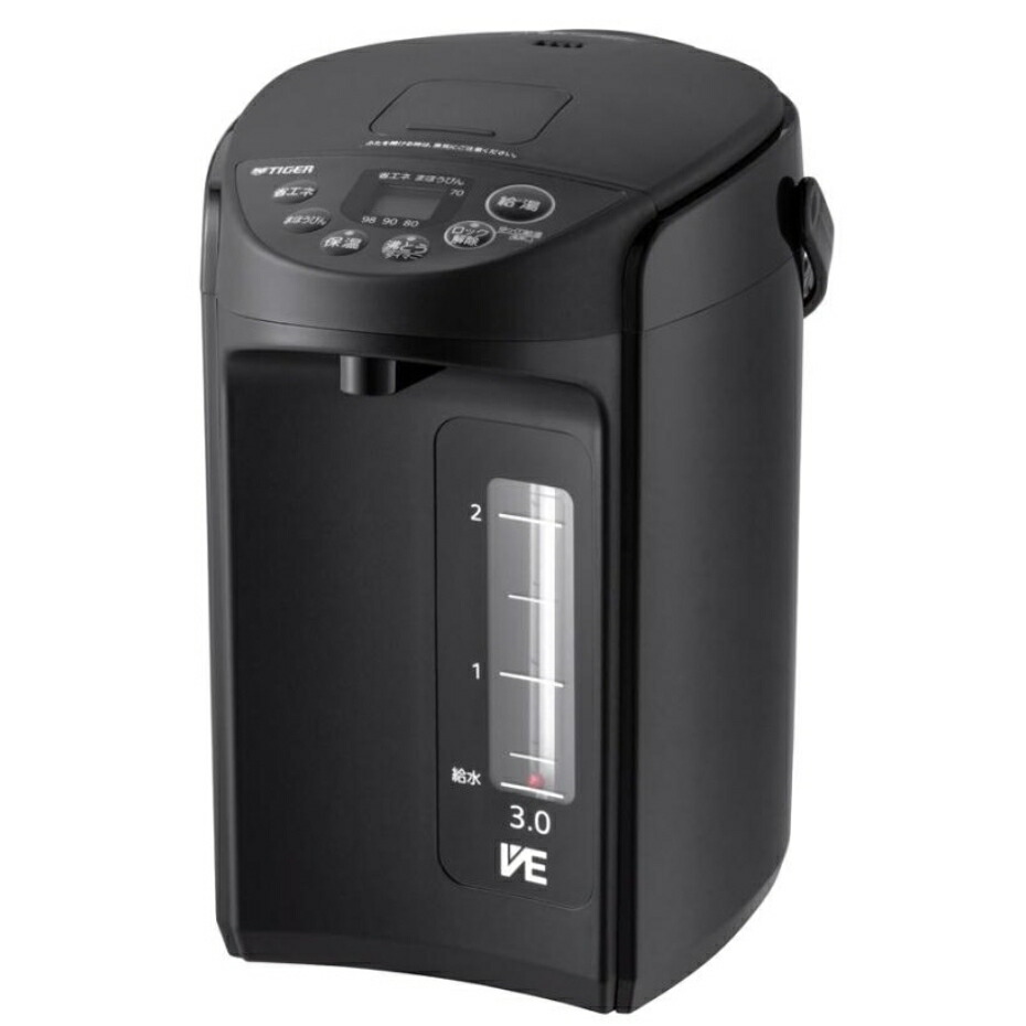 TIGER タイガー VE電気まほうびん PIQ-G300 クールブラック 3L 電気ポット