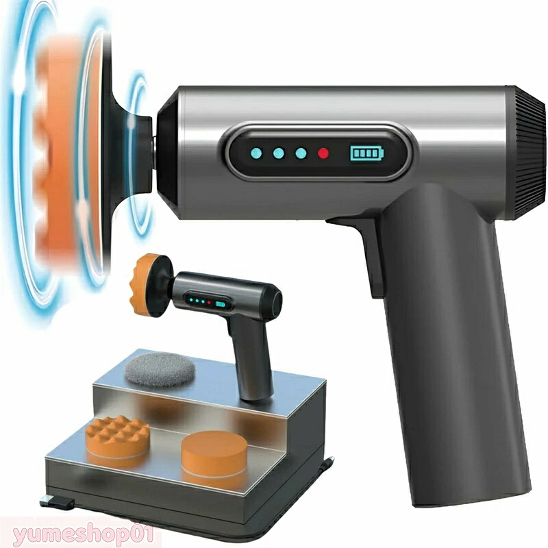 ポリッシャー ミニ電動ポリッシャー 75mm ダブルアクションポリッシャー 7.4V 2000mAh*2 充電式ポリッシャー USB 大直径バフ 研磨 軽量 車用 車磨き 家庭用 初心者でもつかいやすい ポリッシングスポンジ 傷消し キズ消し 艶出し