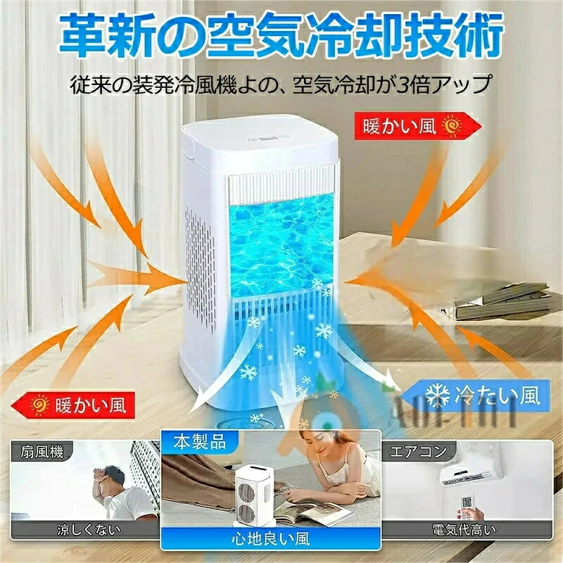 【翌日発送】 2台減額1980円販売超人気】【 半導体製冷 ・氷なし】冷風機 強力 人気 冷風扇 小型 冷風扇風機 風量4段階調整 ライト付き 省エネ ミニ クーラー 送風 加湿 冷却 空気清浄 自動電源オフ保護機能 ミニ冷風扇 さ対策 熱中症対策 オフィス 寝室 リビング｜くらしのeセレクト