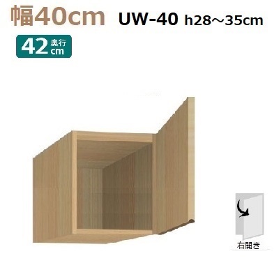 標準上置き Materia-3 TM D42 UW40-H28～35(R右開き)W400×D420×H280～350mm 棚板なし