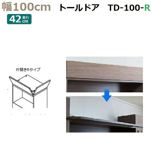 上置き用目隠しトールドア TM D42-TD-100-R 幅100×高さ8～25cm 1cm対応 前側＋R右側付タイプ