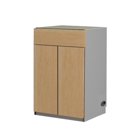すえ木工 USKM-D27-60HT_H50-90 キャビネット 壁面収納 W600 D270 H500-900　天面化粧有り