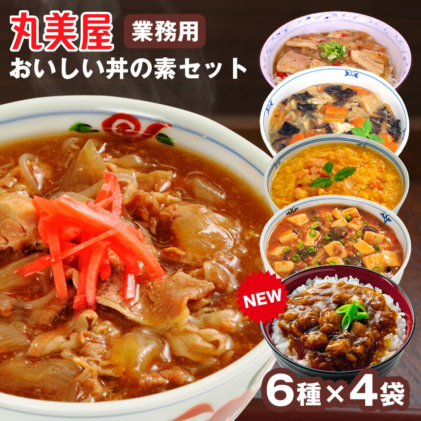 【割引クーポン配布中】丸美屋業務用 おいしい丼の素 24袋セット 丸美屋 丼 業務用 麻婆丼 親子丼 中華丼 牛丼 塩カルビ丼 6種 各4袋 どんぶり レトルト パウチ 常温保存 野菜 肉 簡単 湯煎 備蓄 長期保存 保存食 時短 調理 おかず セット 在宅 応援 子供 お総菜 総菜