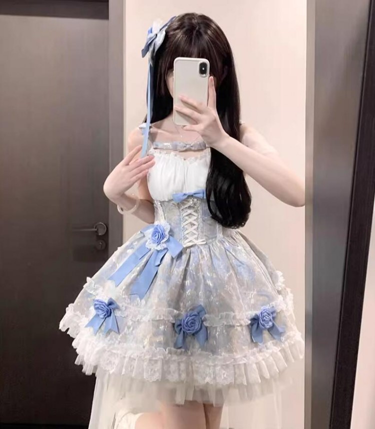 Lolita系 ワンピースjskOP日常写真舞台変装 ロリータ トップス 萌え レディース ウエディング ワンピース花嫁洋服 吊りスカート ゴスロリ｜くらしの宝箱 9,143円