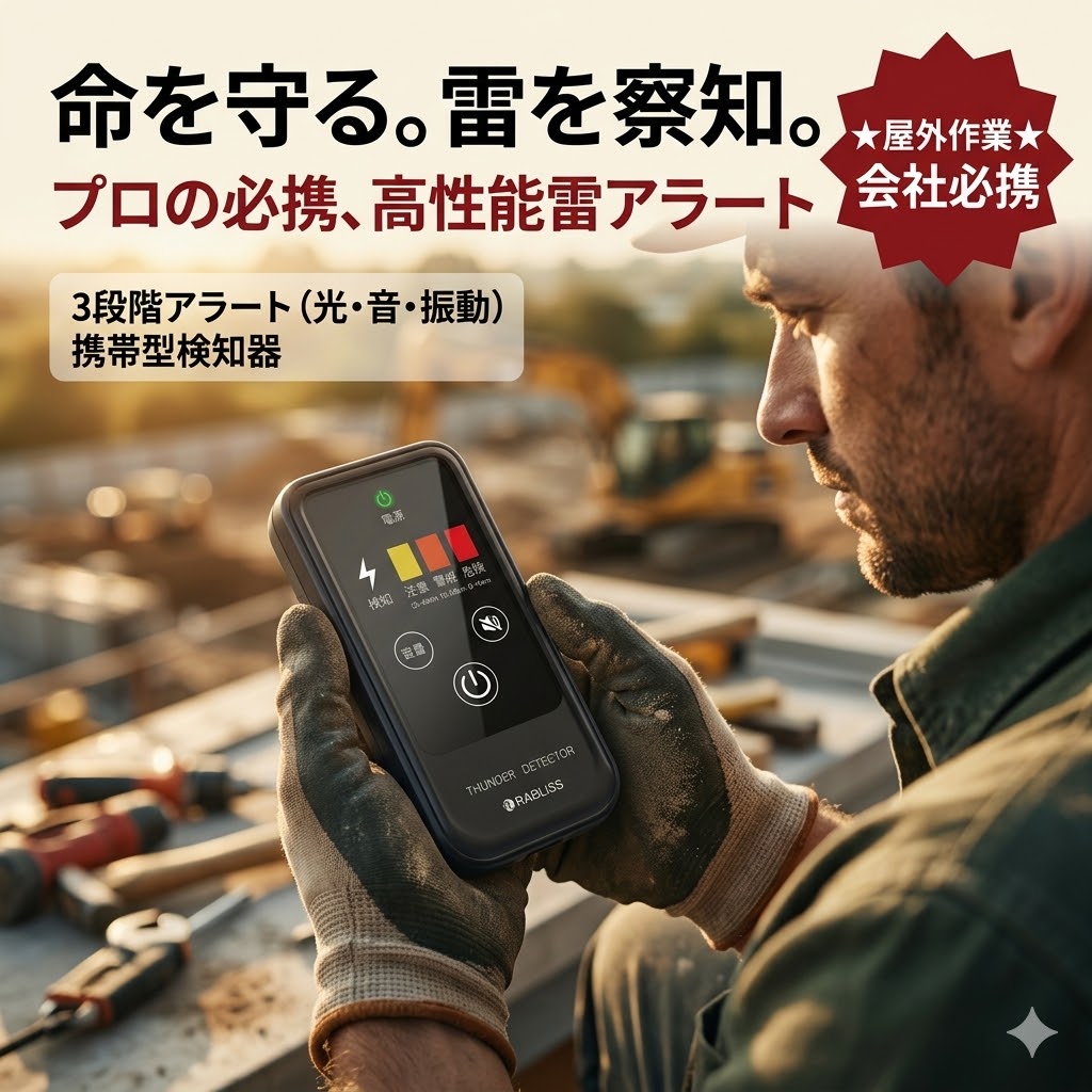 【2026年青写真】最大限度40粁さがし当てる 雷注意報器 持ちはこぶ型 雷さがし当てる器 雷アラート 雷電さがし当てる検知器 RABLISS 雷鼓前さがし当てる 3座標軸注意報 日本ばれ若しもの事 光と音と振りまわすで御知らせ IP54 防塵防滴 高感じやすさ 室外やり方 余暇