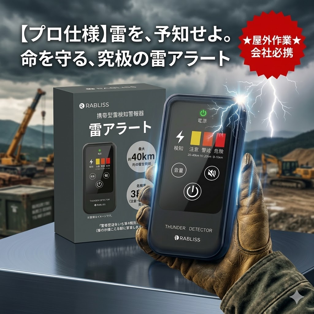 【2026年青写真】安全性のある保護することの不可欠品 雷アラート 持ちはこぶ型 雷電さがし当てる器 雷検知器 雷注意報器 RABLISS 会社組織取扱説明書 室外やり方 部活 授業時間 催し物 最大限度40粁さがし当てる 3座標軸アラート IP54 防塵防滴 防災 雷打つ手 小林薬