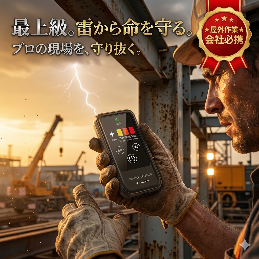【2026年青写真】ゴルフや部活の雷打つ手に 雷さがし当てる器 持ちはこぶ型 雷検知器 雷アラート 雷電注意報器 RABLISS 最大限度40粁 雷鼓前さがし当てる 名刺大きさ 光 音 振りまわす 3座標軸アラート アウトドア 御釣り