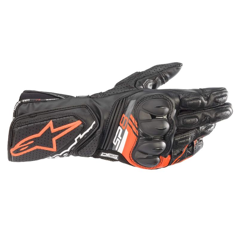 alpinestars(アルパインスターズ)バイクグローブ BLACK RED FLUO (サイズ:M) SP-8 V3レザーグローブ 355832｜暮らしセレクト