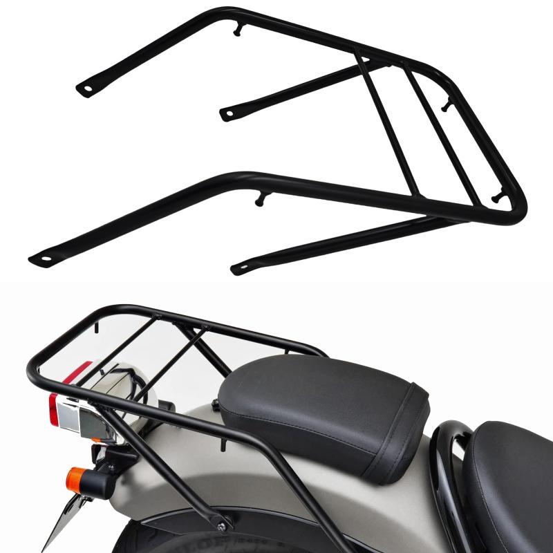Yoothi 互換品 ホンダ用 リアキャリア レブル250/500 CMX300/500 Rebel 250/500 2017-2023用 グラブバーキャリア タンデムバー リアキャリアと ブラック チール
