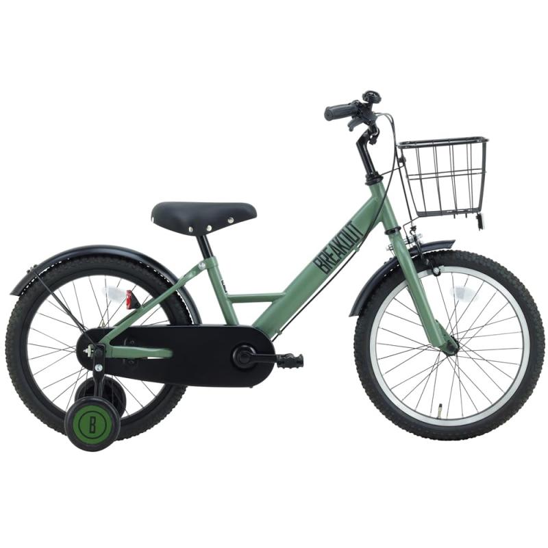 サカイサイクル(SAKAI CYCLE) ブレイクアウトキッズ 銀輪 赤ちゃん 赤ちゃん用 キッズバイク 助けること輪つき 18in BROK18A 平ったいオリーブ