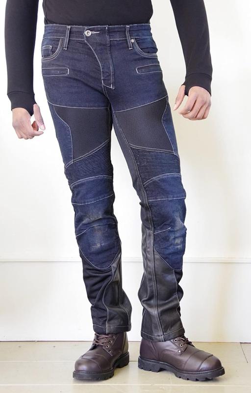 コミネ(KOMINE) WJ-741S スーパーフィットプロテクトレザーメッシュジーンズ S/F Protect Leather M-Jeans