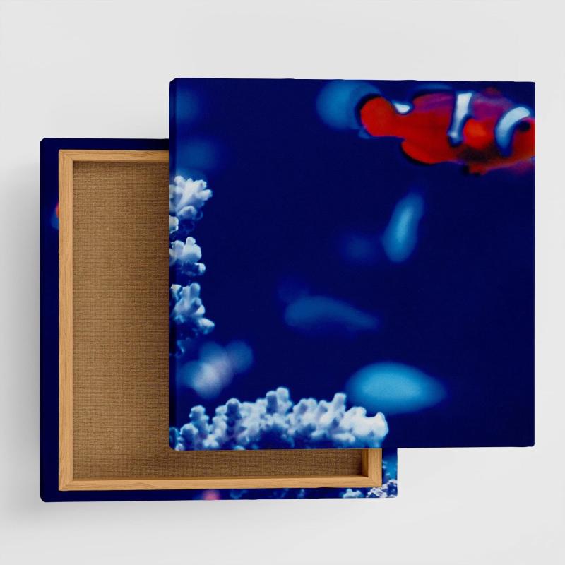 海 魚 アートパネル 100cm × 100cm XLサイズ 日本製 ポスター おしゃれ インテリア 模様替え リビング 内装 ブルー 光 自然 ファブリックパネル pho-0032-XL
