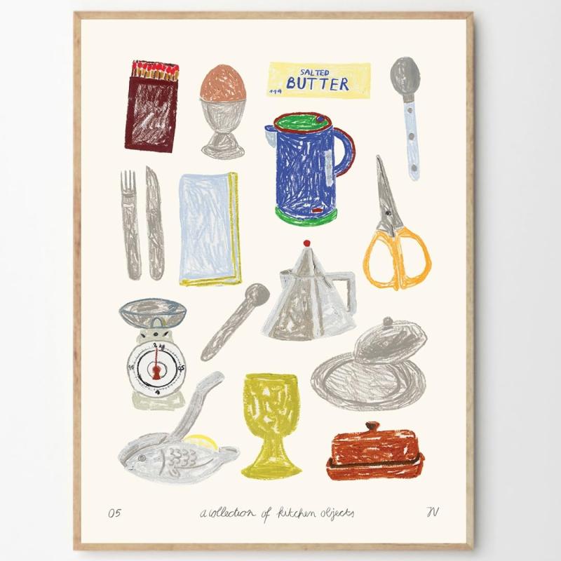 THE POSTER CLUB ポスタークラブ A Collection of Kitchen Objects 50×70cm Isabelle Vandeplassche
