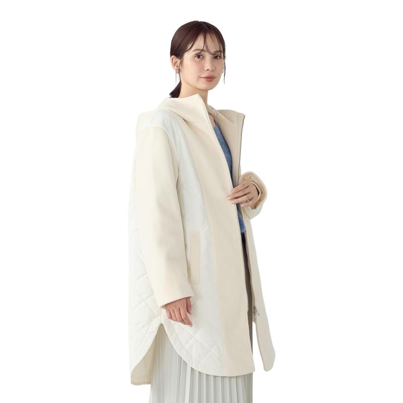 [コムサイズム] コンビネーションキルトコート 12-90MM02-205
