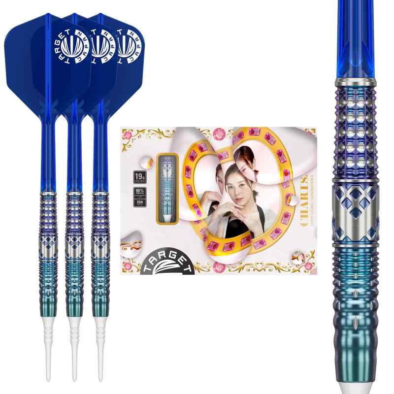 Target Japan (ターゲットジャパン) CHARIS G5 キャシー・リョン選手 90% タングステン K-Flex ソフトチップダーツセット No.6 シェイプ Flights and Shafts 2BA ホワイトピクセルチップ (カリス |暮らしセレクト