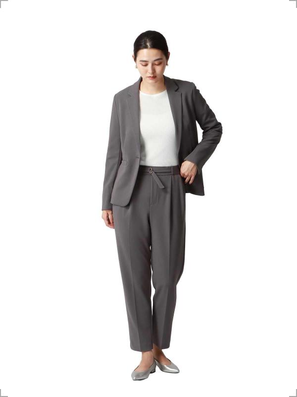 SUIT SQUARE(スーツスクエア) スーツパンツセットレディース ジャケット＆パンツセット 洗える ハイストレッチジョーゼット ストレッチ テーラード キレイめ シワ軽減 ビジネス オフィスカジ 13,655円