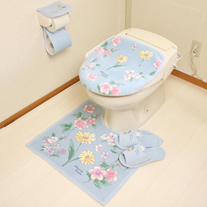 室内用便器引っ敷き 4点 仕掛ける 日本製 北欧 今めかしい 洗い濯ぎ暖房装置型 決まり切った型 兼用 ドレニモ 青色 室内用便器引っ敷き仕掛ける 4点仕掛ける 金運の黄味がかった 風水 ふた押しかぶせる ペーパーホルダーカバー 家庭用スリッパ マッ