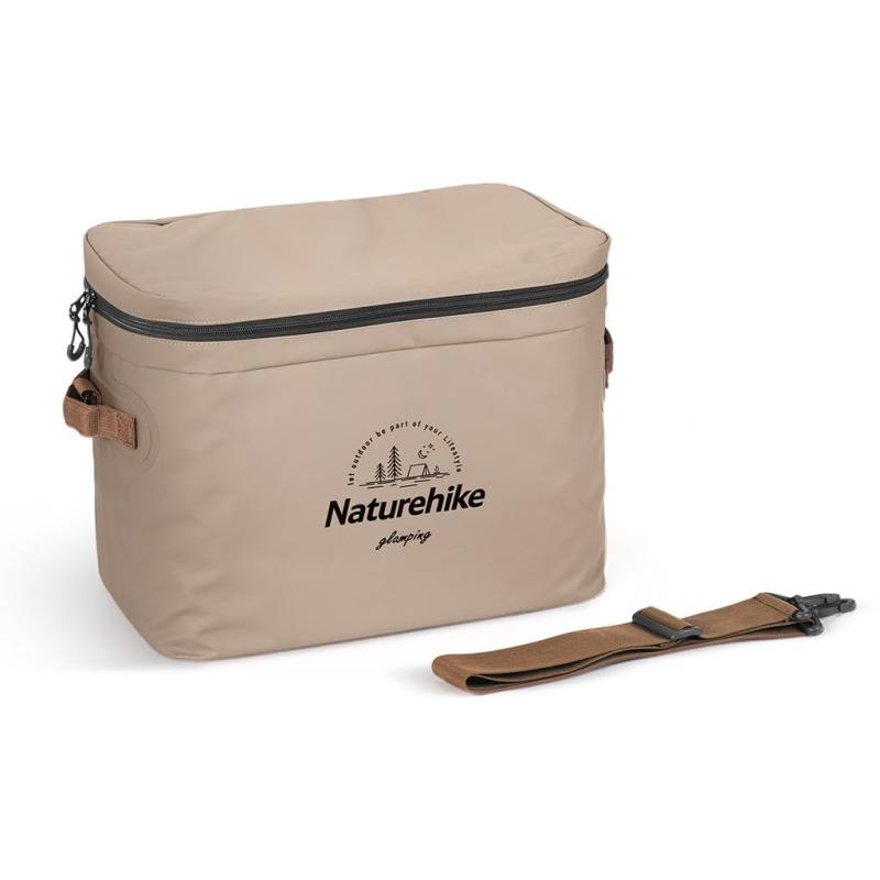 Naturehike キャンプ用保温アイスパッククーラーボックス 大容量 12L ソフトクーラー 長保冷保温時間 保冷バック 手持ちと肩掛け 洗濯可PVC袋添付お釣り お弁当 0X1N4I7I(浅いコーヒー色, 20L)