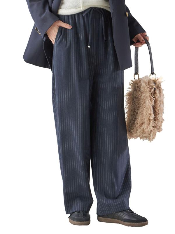 (シップス レディース) SHIPS for women WO:両面起毛ドロ同盟罷工PT 24FW 78COL 313160134 Navy2