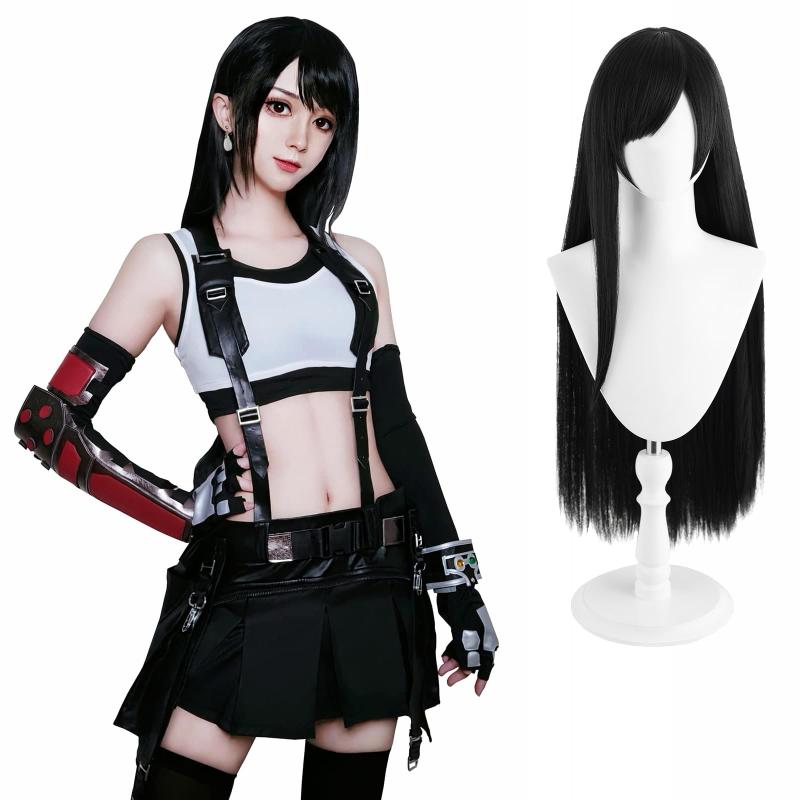 NSPSTT ティファ コスプレ 格闘服 FF7 コスプレ衣装 イベント仮装 ティファ コスチューム 全アクセサリー付き GC760A