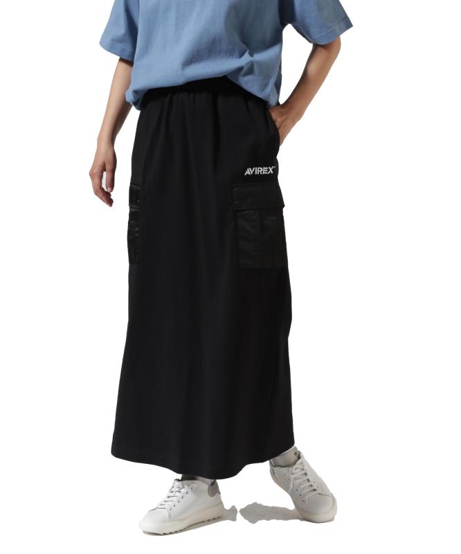 [Avirex] [アヴィレックス] WEB&amp;DEPOT JERSEY CARGO SKIRT ジャージ カーゴ スカート レディース 783-5116608｜暮らし堂ショップ