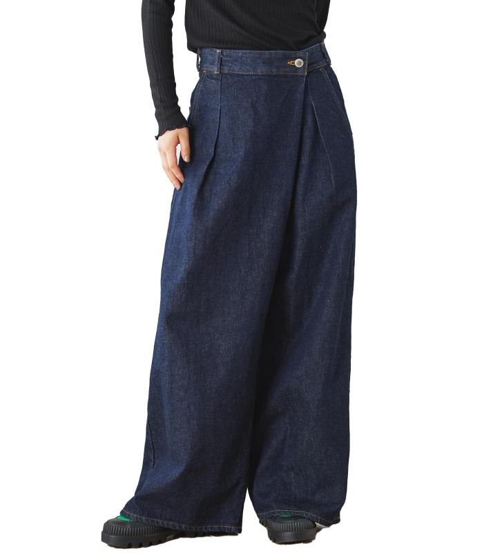 SOMETHING(サムシング) パンツatelier SOMETHING WRAP WIDE PANTS/アトリエサムシングラップワイドデニムパンツレディース|暮らし堂ショップ