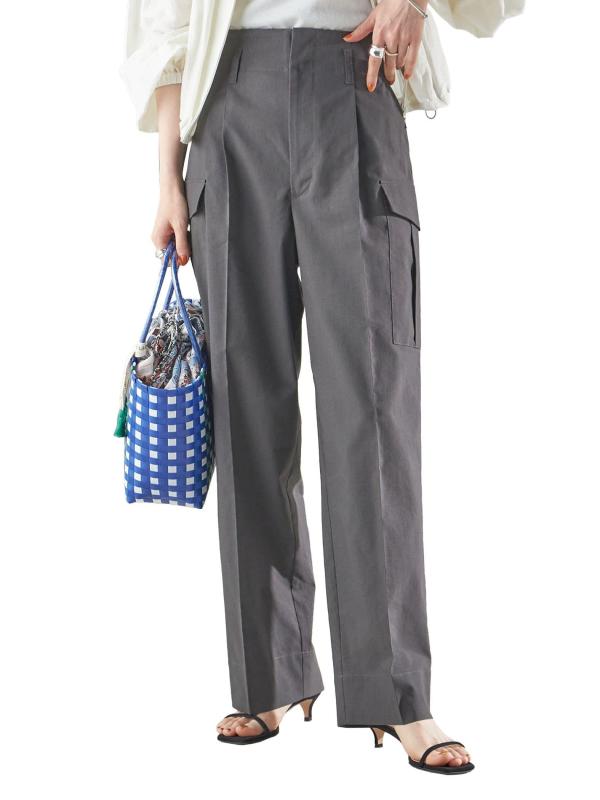 [シップス レディース] SHIPS for women パンツ ポリエステル/麻 カーゴ パンツ 313113071