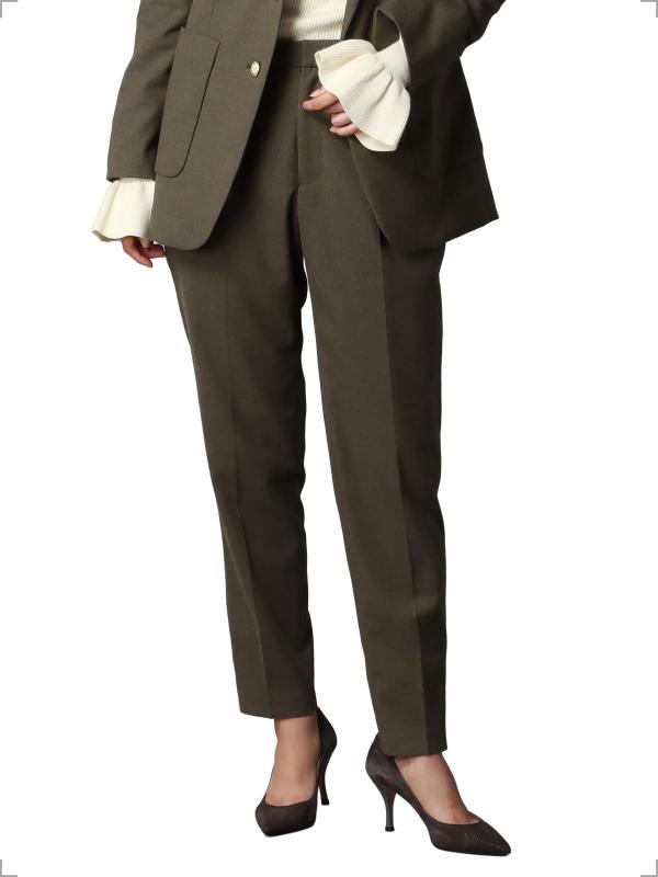 SUIT SQUARE(背広真四角) レディーススーツレディーススーツ メタルボタンジャケット 洗える ポリエステル テーパードパンツ 商行為 執務室心地好い 人絹 着丈長めレディース