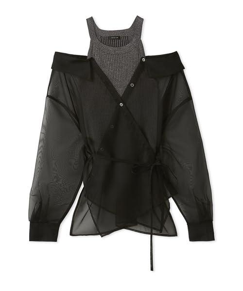 FRAY I.D(フレイ アイディー) カシュクールシャツレイヤードニットFWNT251120レディース