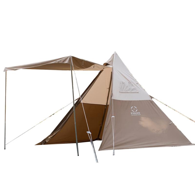 S'more(スモア) Tetto テント TCテント ワンポール ティピ— 収納バッグ ポリコットン 1~3人用 撥水 UVカット UPF50+ アウトドア バーベキュー 通気 吸湿|暮らし堂ショップ