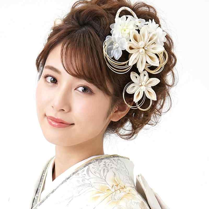 髪飾り 2点セット wk-338 白 ホワイト 花 花飾り 花かんざし ヘアアクセサリー 成人式 振袖 浴衣 卒業式 結婚式 成人式 11,689円