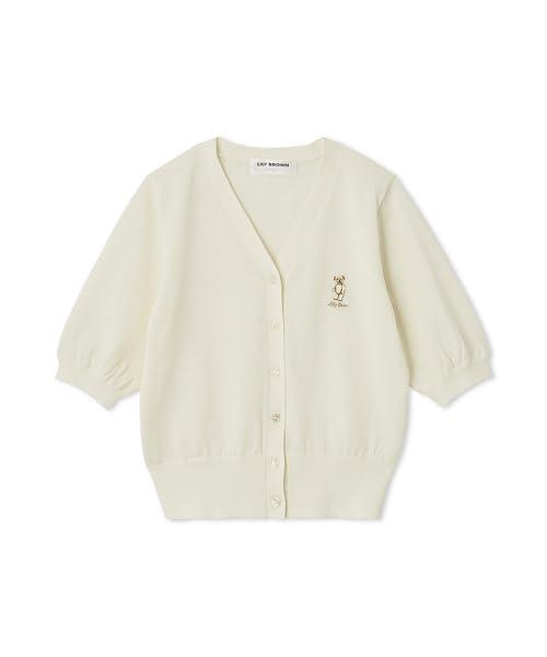 LILY BROWN(リリー赤銅色) LilyBearハーフスリーブカーディガンLWND252082レディース