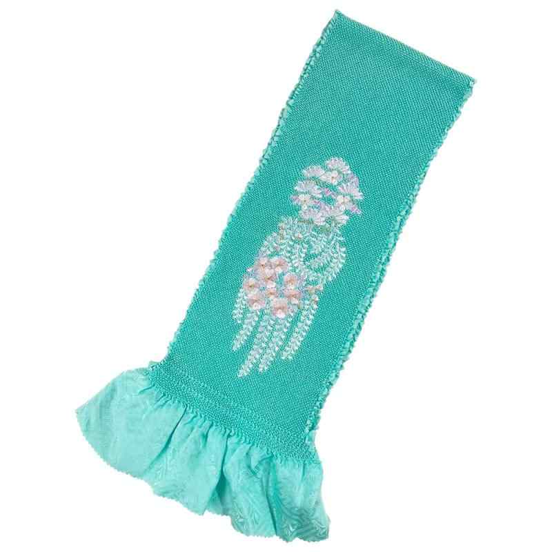 [京都きもの友禅] 帯揚げ 絞り 刺繍 水色 成人式 振袖 卒業式 袴