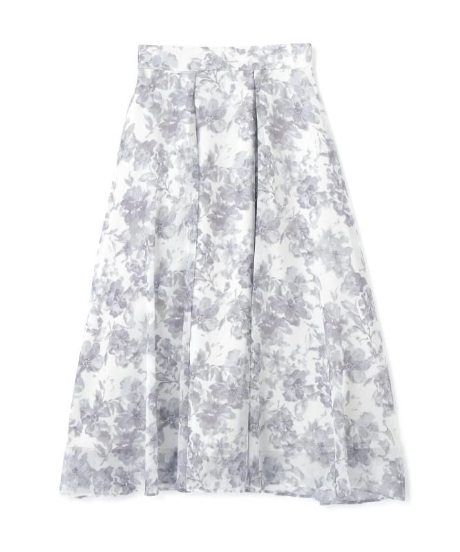 [プロポーションボディドレッシング] スカートシアーフラワータックスカートレディース