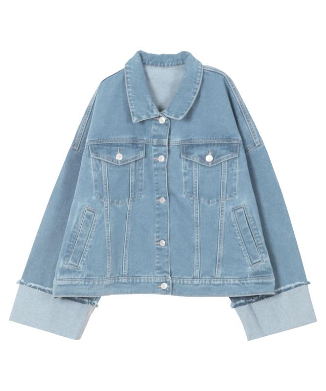 楽天市場】バックボタンルーズデニムジャケット [K932] レディース