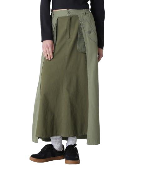 [Avirex] [アヴィレックス] MILITARY LAYERED LIKE SKIRT ミリタリー 花の冠yd スコート レディース 783-4216601